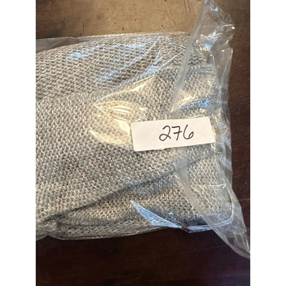 RDI Frost Grey V-Neck Sweater Quilted Elbow Patches High Low Hem Small NWT
